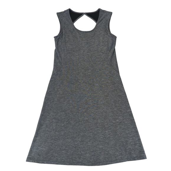 PrAna Dresses & Skirts - Prana Calico Dress Sleeveless Keyhole Shelf Bra Gray Medium Knee Length Summer